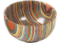 Colored Wood Serving Bowl