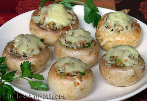 Cheese and Sausage Stuffed Mushrooms