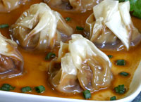 Pork Dumplings with Soy Mustard Vinaigrette