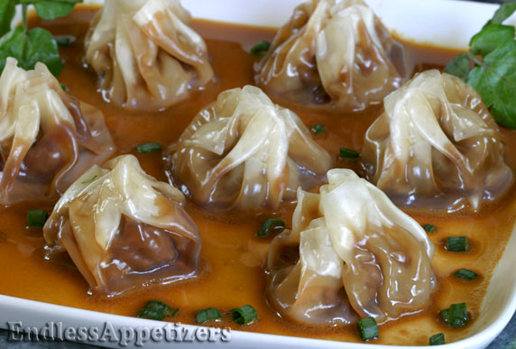 Pork Dumplings with Soy Mustard Vinaigrette