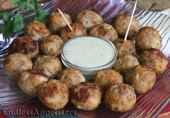 Sausage Meatballs with Mustard Dill Sauce
