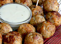 Sausage Meatballs with Mustard Dill Sauce